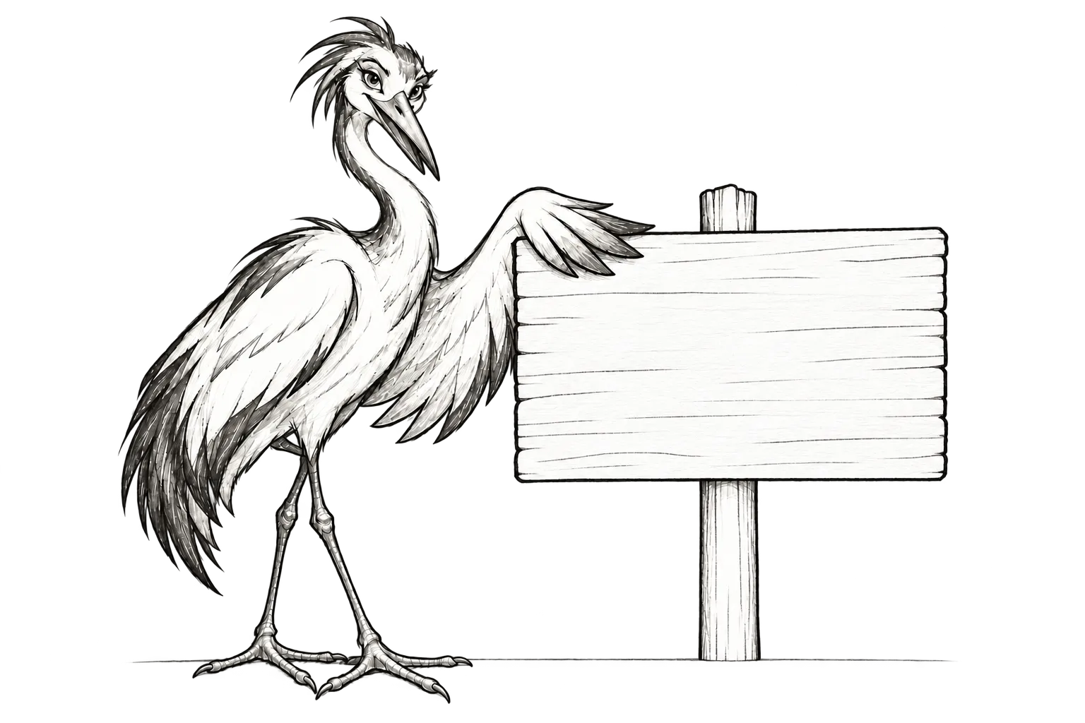 LocalStork stork beside a sign